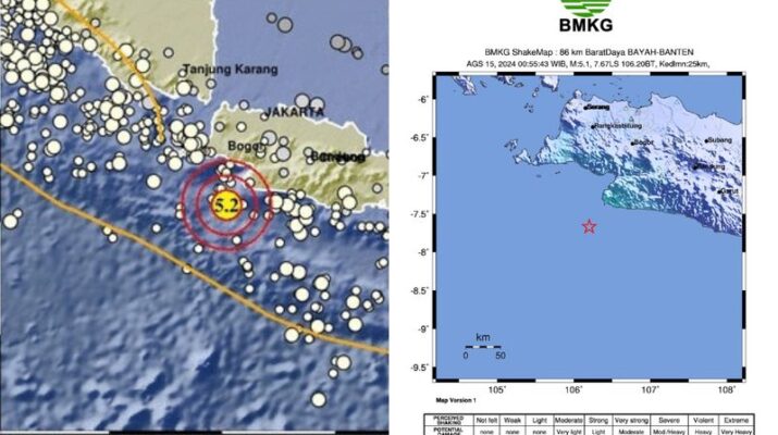 Gempa Bumi Magnitudo 5.1 Guncang Sukabumi, BMKG: Tidak Berpotensi Tsunami