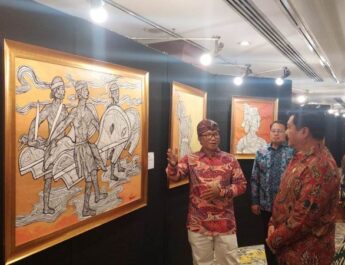 Tarso Gelar Pameran Tunggal Lukisan Boyong Gunungan Menyemai Budaya di IKN