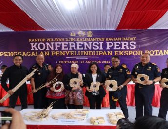 Operasi Gabungan Bea Cukai Ungkap Penyelundupan Rotan 50,3 Ton di Pontianak