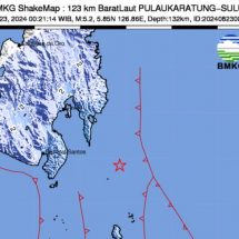 Gempa Bumi M 5.2 Guncang Pulau Karatung Sulawesi Utara