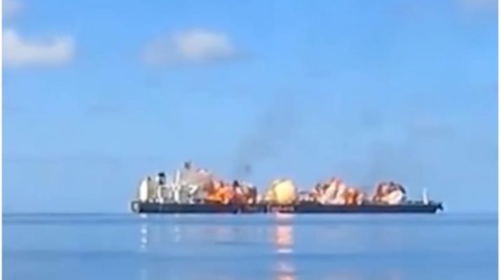 Houthi Yaman Rilis Rekaman Video Ledakan Kapal Tanker Minyak Yunani