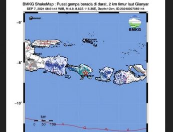 Gempa Bumi Dangkal Magnitudo 4,9 Landa Bali