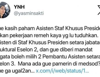 Heboh di Medsos Soal Gaji Stafsus Presiden, Yasmin Nur Minta Maaf