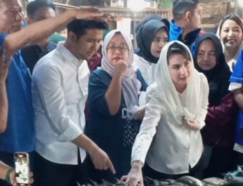 Cawagub Jatim Emil Dardak Kampanye Blusukan Pasar Larangan