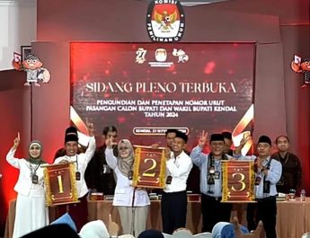 Pengundian Nomor Urut Pasangan Calon di Pilkada Kendal Meriah