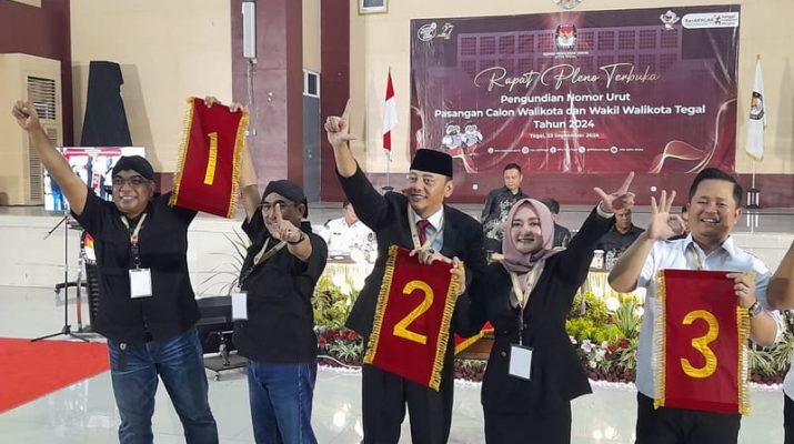 Tiga Paslon Kepala Daerah Tegal Puas dengan Perolehan Nomor Urut