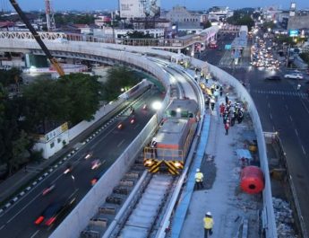 Jalur LRT dari Stasiun Velodrome ke Rawamangun Resmi Diuji Coba