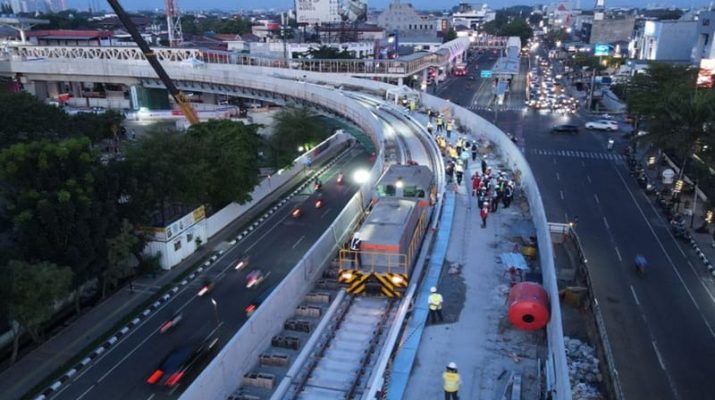 Jalur LRT dari Stasiun Velodrome ke Rawamangun Resmi Diuji Coba